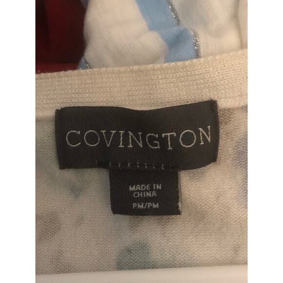 Covington Womens Button Front 3/4 Sleeve Floral Print Ivory Boho Cardigan PM - Picture 3 of 4